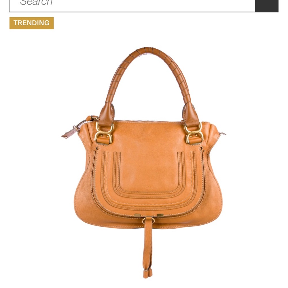 Chloe Marcie Medium Double Carry Brown Leather Bag
